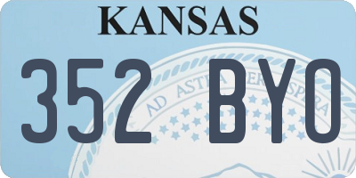 KS license plate 352BYO