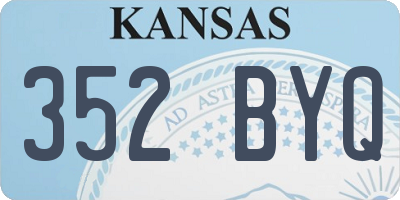 KS license plate 352BYQ