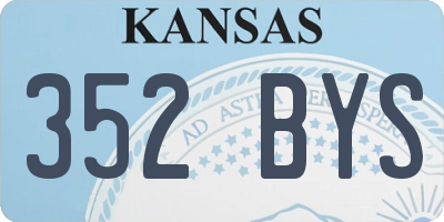 KS license plate 352BYS