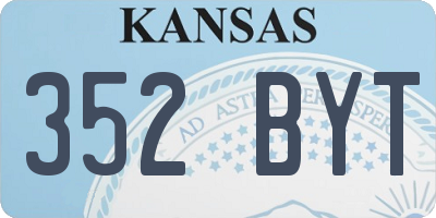 KS license plate 352BYT