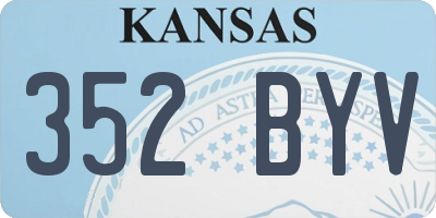 KS license plate 352BYV
