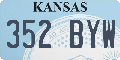 KS license plate 352BYW