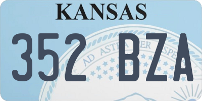 KS license plate 352BZA