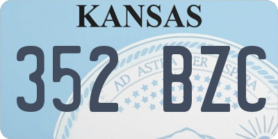 KS license plate 352BZC
