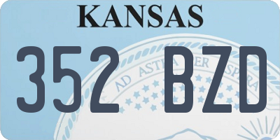 KS license plate 352BZD