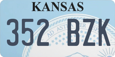 KS license plate 352BZK