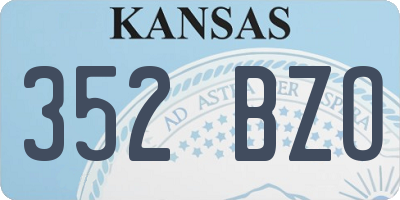 KS license plate 352BZO
