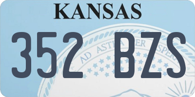 KS license plate 352BZS