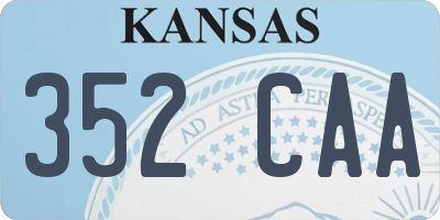 KS license plate 352CAA