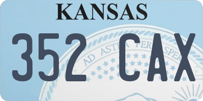KS license plate 352CAX