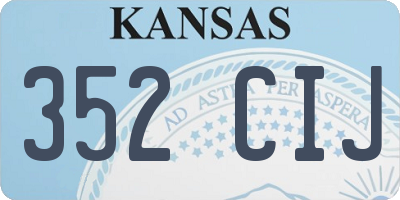 KS license plate 352CIJ