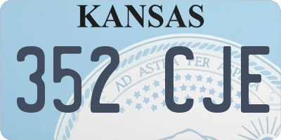 KS license plate 352CJE