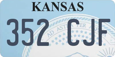 KS license plate 352CJF
