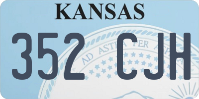 KS license plate 352CJH
