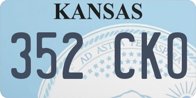 KS license plate 352CKO