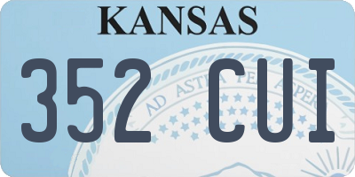 KS license plate 352CUI