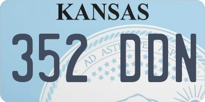 KS license plate 352DDN