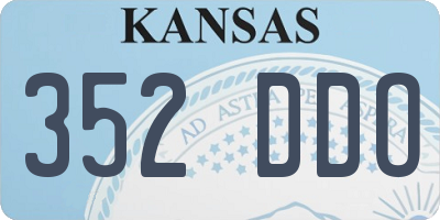 KS license plate 352DDO