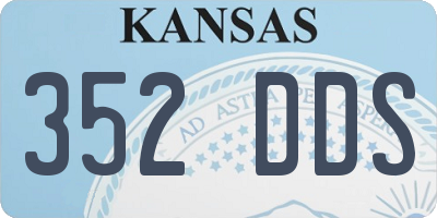 KS license plate 352DDS