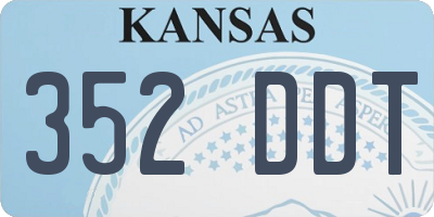 KS license plate 352DDT