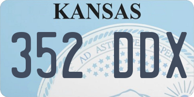 KS license plate 352DDX