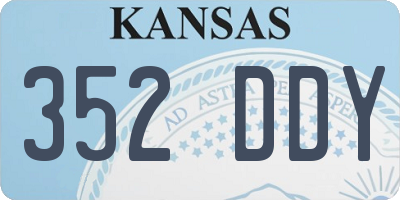 KS license plate 352DDY