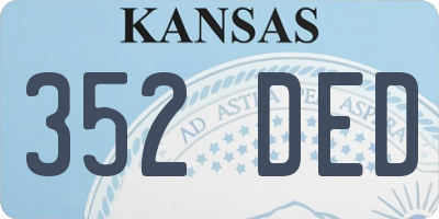 KS license plate 352DED