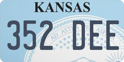 KS license plate 352DEE