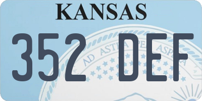 KS license plate 352DEF