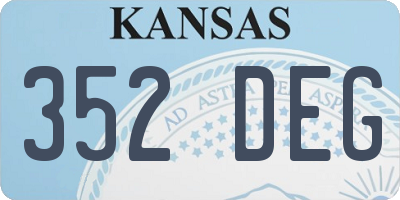 KS license plate 352DEG