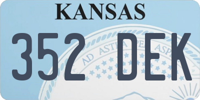 KS license plate 352DEK