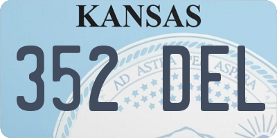 KS license plate 352DEL