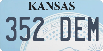 KS license plate 352DEM