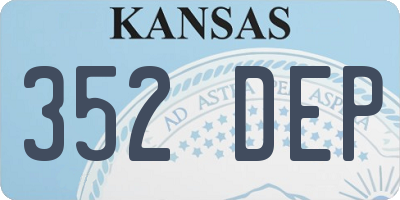 KS license plate 352DEP