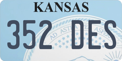 KS license plate 352DES