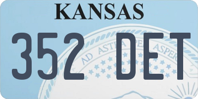 KS license plate 352DET