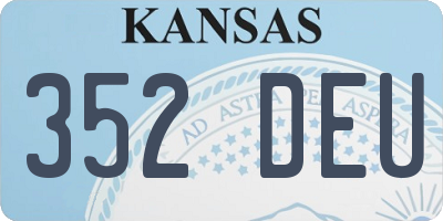 KS license plate 352DEU