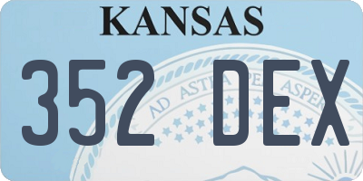 KS license plate 352DEX