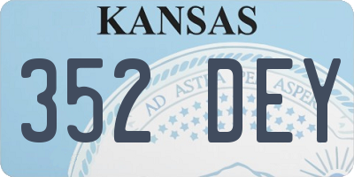 KS license plate 352DEY