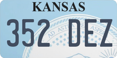 KS license plate 352DEZ