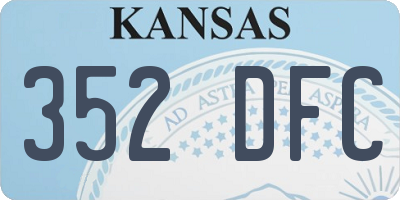 KS license plate 352DFC
