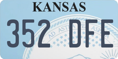 KS license plate 352DFE