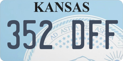 KS license plate 352DFF
