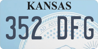 KS license plate 352DFG