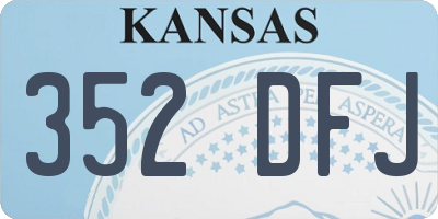 KS license plate 352DFJ