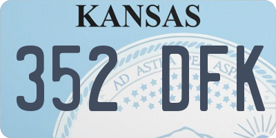 KS license plate 352DFK