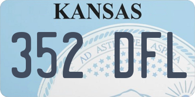 KS license plate 352DFL
