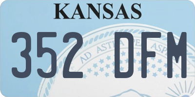KS license plate 352DFM