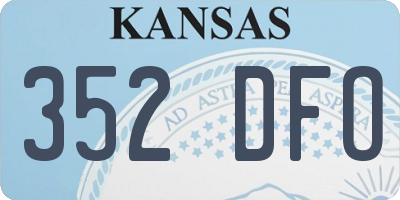 KS license plate 352DFO
