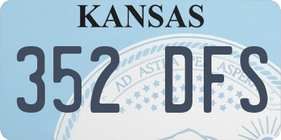 KS license plate 352DFS